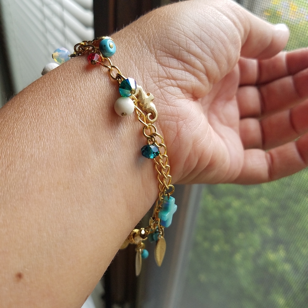 Swarovski Elements Gold Tone Multimedia Bracelet NEW - Picture 7 of 17